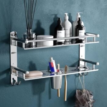3 in 1 Stainless Steel Multi-use Rack, Bathroom Shelf, Soap Stand/Tumbler Holder/Toothbrush Holder/Bathroom Stand/Bathroom Rack/Bathroom Accessories